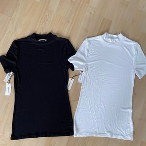 TWO Babaton Gonzalo Long T-Shirts - black & white- Size: medium